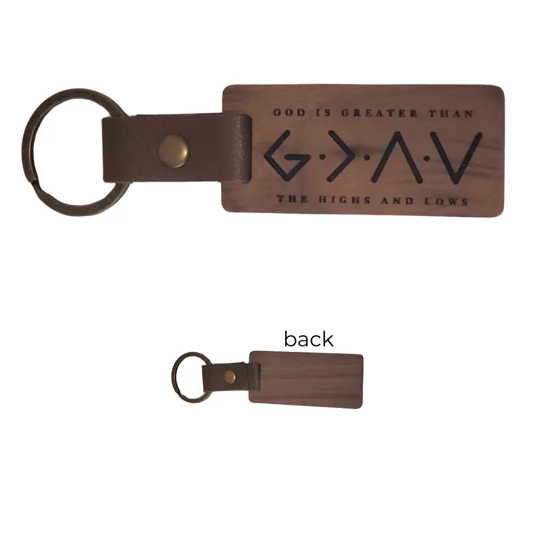 Wood Tag Key Rings - Faith Inspired