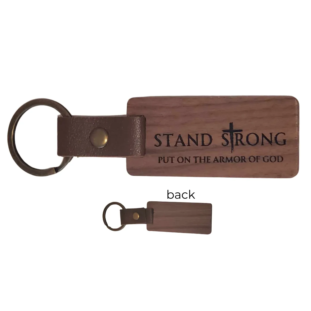 Wood Tag Key Rings - Faith Inspired
