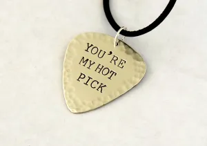 You're My Hot Pick Guitar Pick Necklace in Sterling Silver