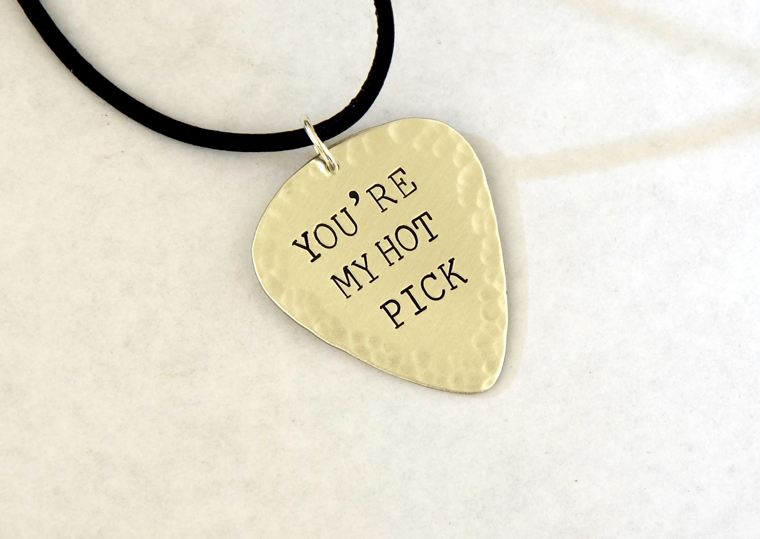 You're My Hot Pick Guitar Pick Necklace in Sterling Silver