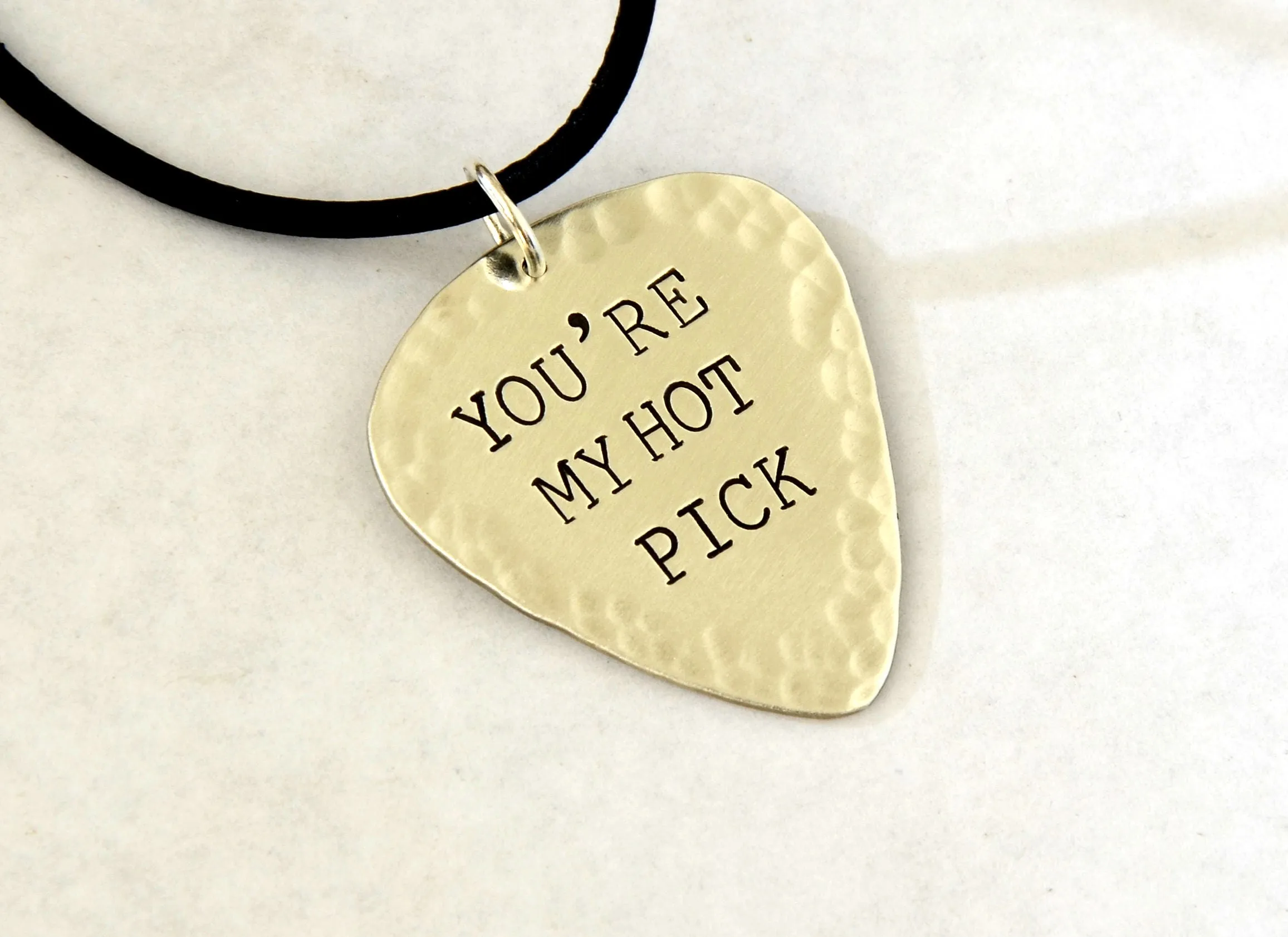 You're My Hot Pick Guitar Pick Necklace in Sterling Silver