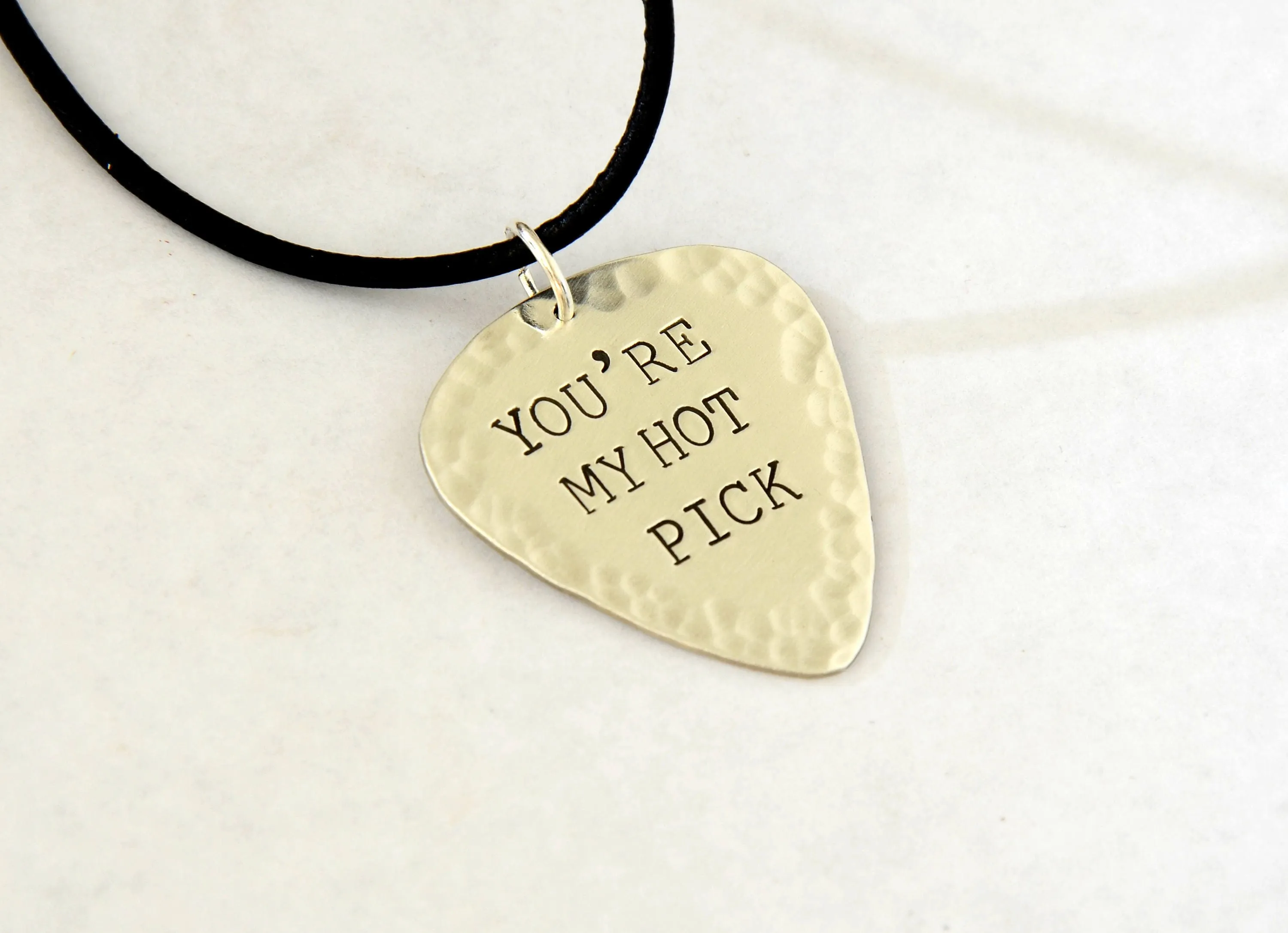 You're My Hot Pick Guitar Pick Necklace in Sterling Silver