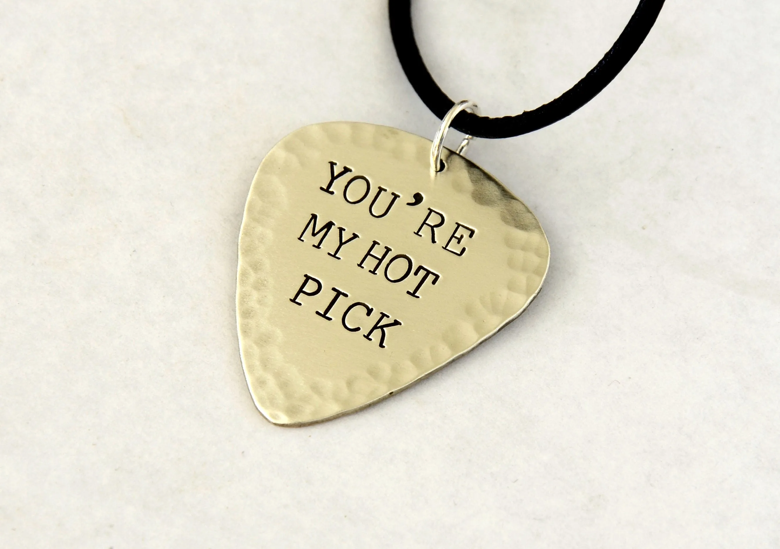You're My Hot Pick Guitar Pick Necklace in Sterling Silver