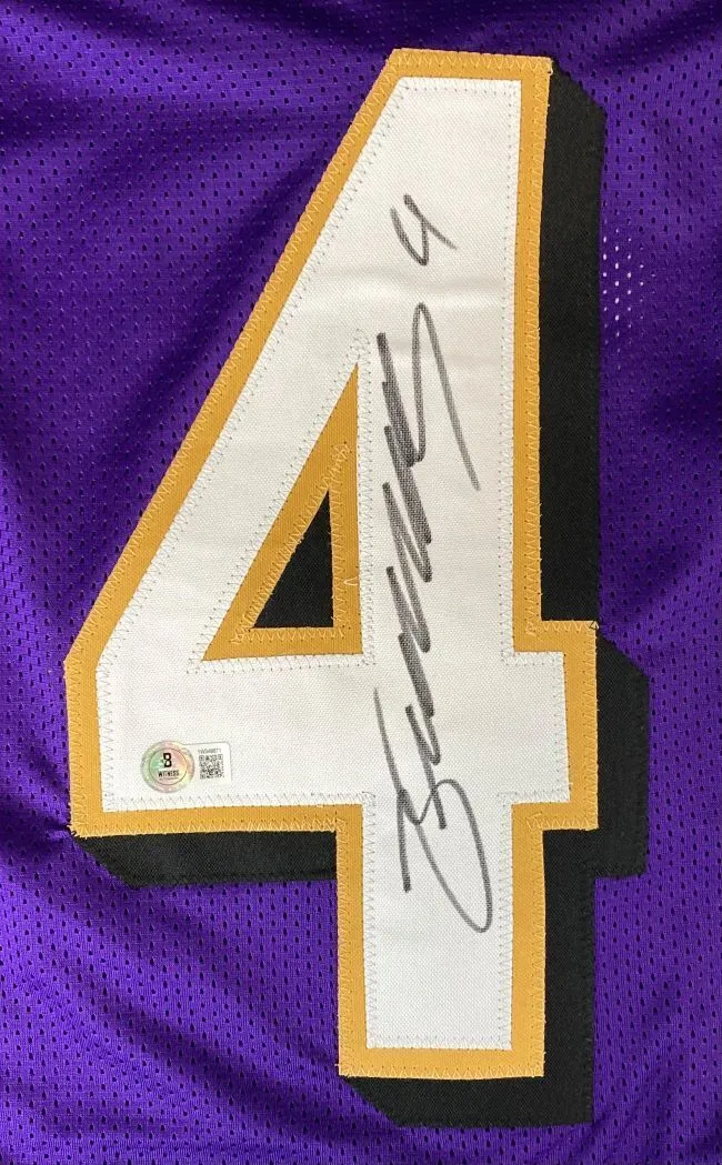 Zay Flowers Baltimore Signed Purple Pro-Cut Football Jersey BAS
